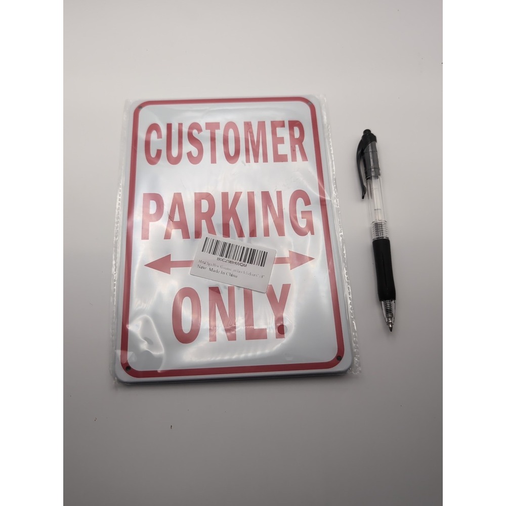Vertical Metal Sign Multiple‎ Sizes Customer Parking Only Red Weatherproof 5x8